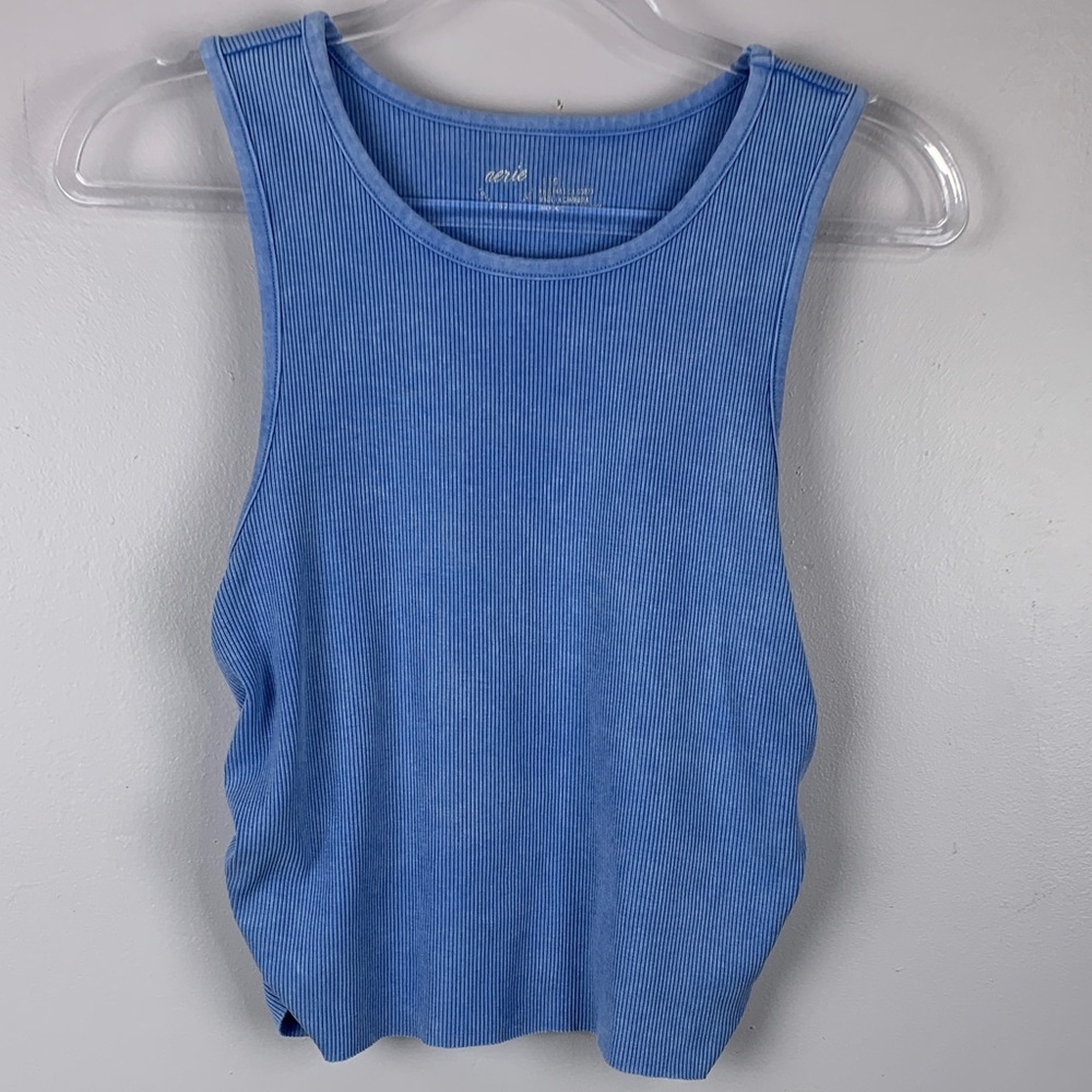 Aerie Sky Blue Ribbed Tank Top large